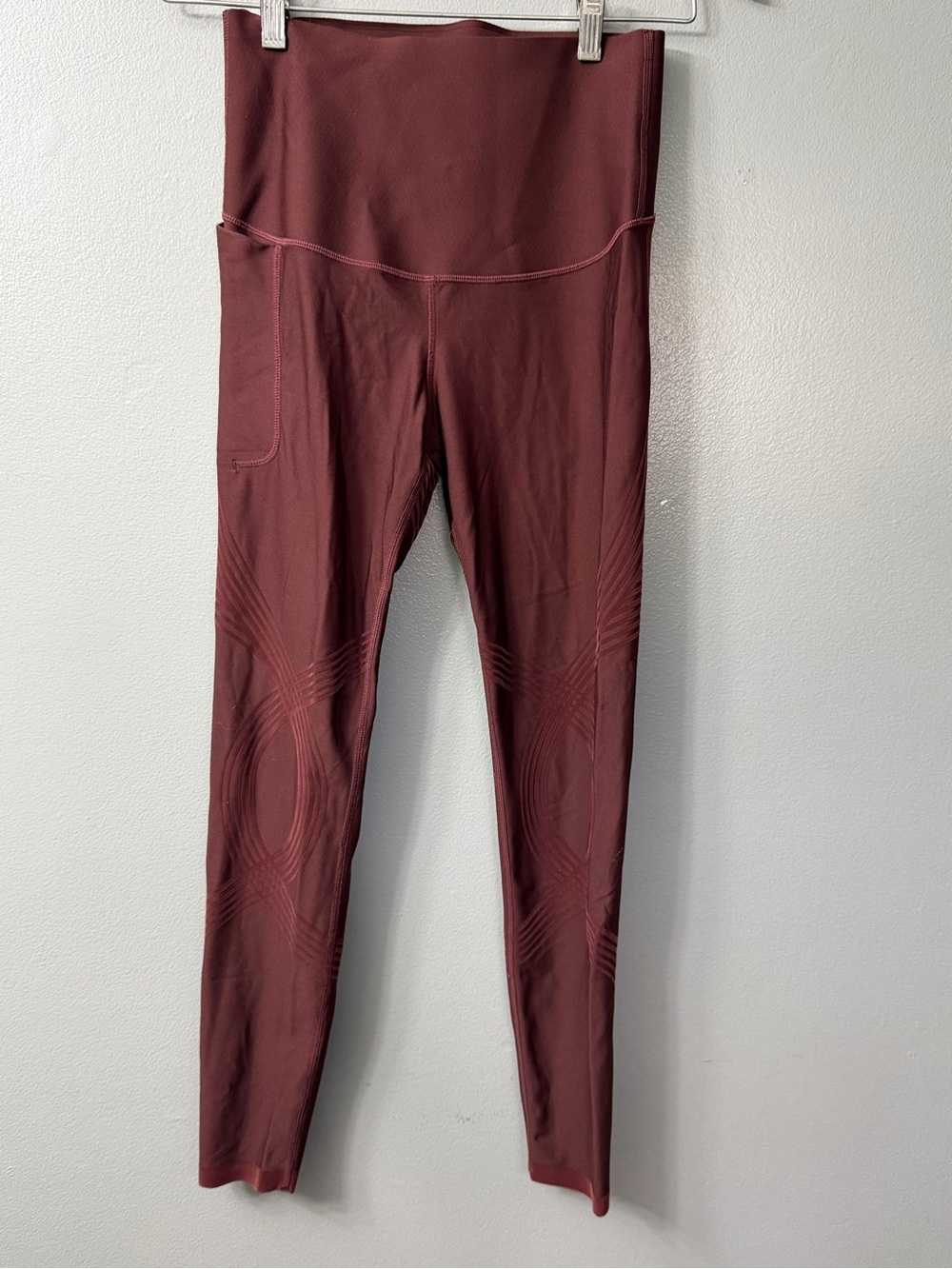 Fanka High-Waist Seamless Burgundy Leggings with Side Pocket medium